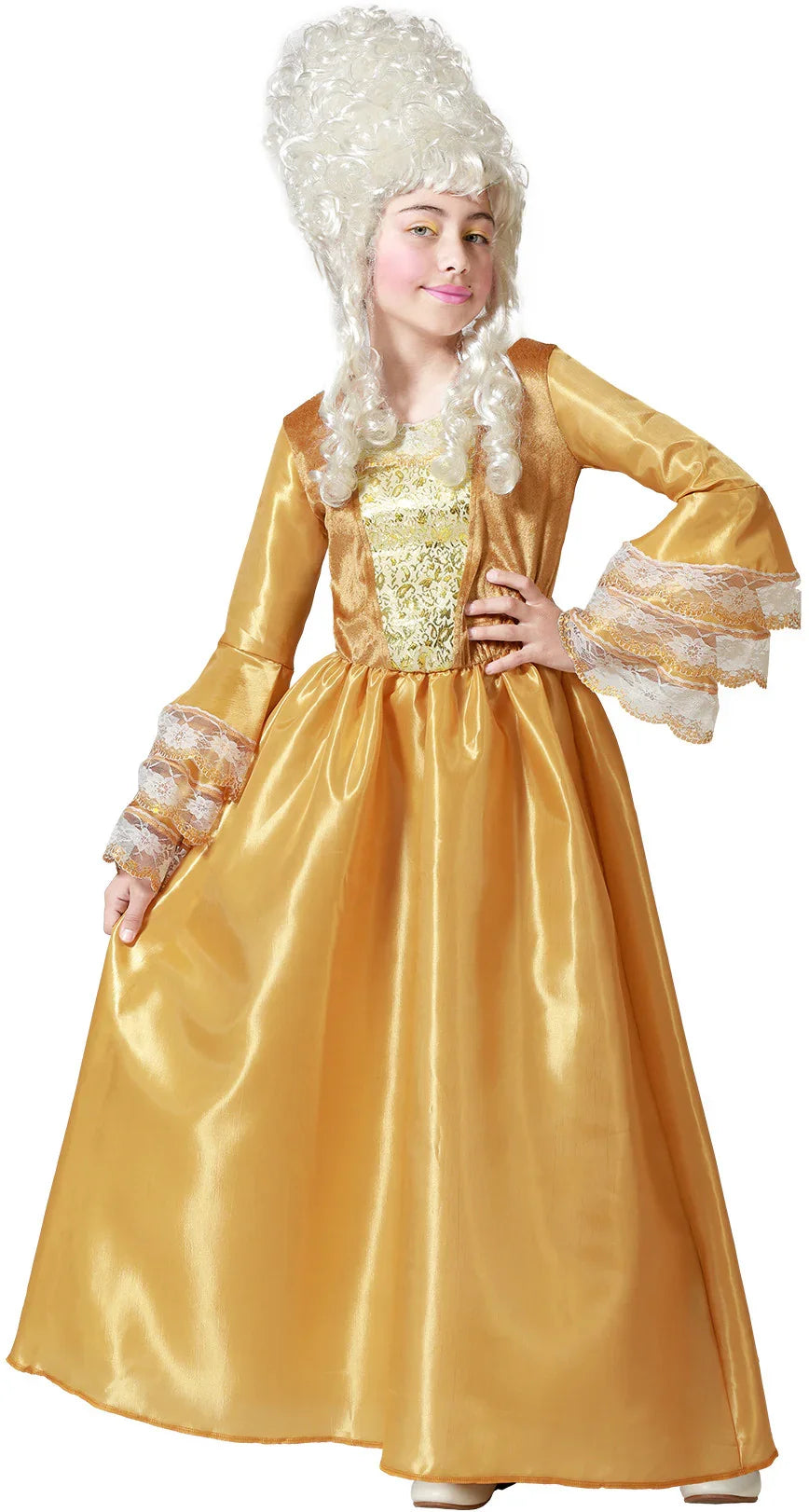 Disfraz de Cortesana Dorado para Niña Veneciano y Época Atosa